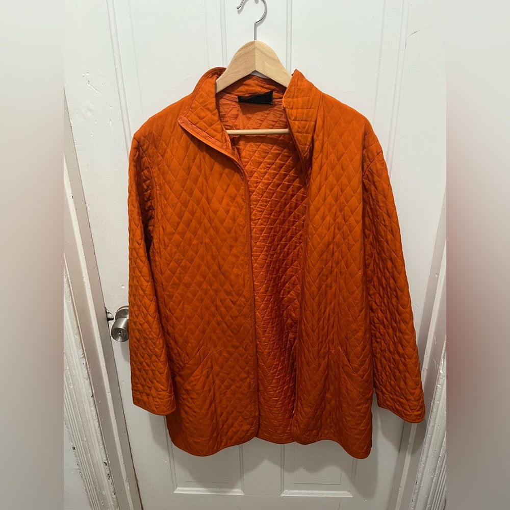 Infinity Naturals Vintage Women's Vibrant Orange Quilted Puffer Coat